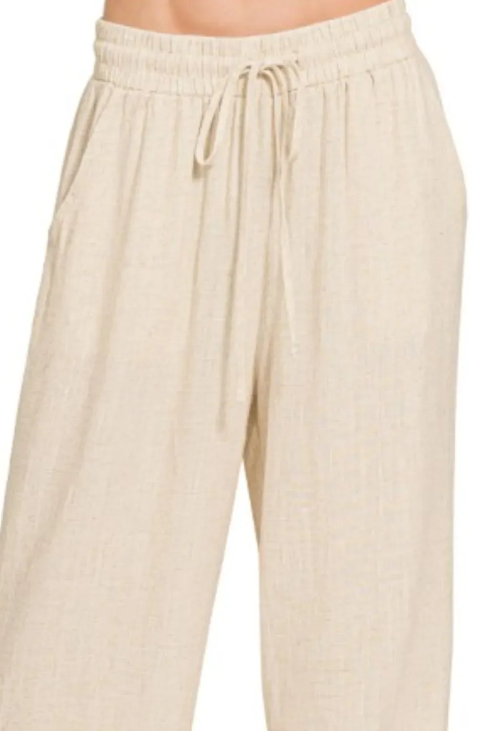 Zenana Linen Drawstring Pants - Image 2