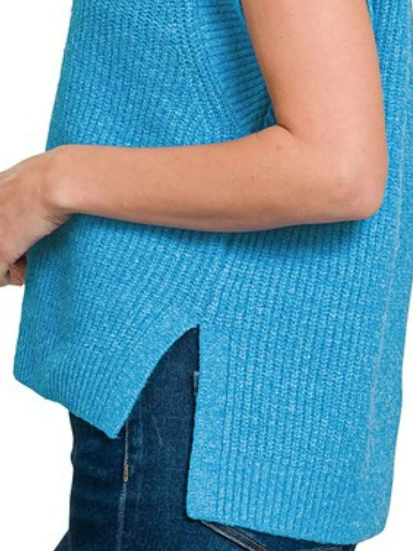 Zenana Oversized Sweater Vest with Side Slit - Image 3