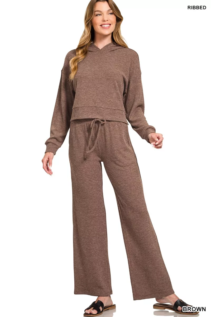 Zenana Ribbed Drawstring Lounge Pants - Image 2