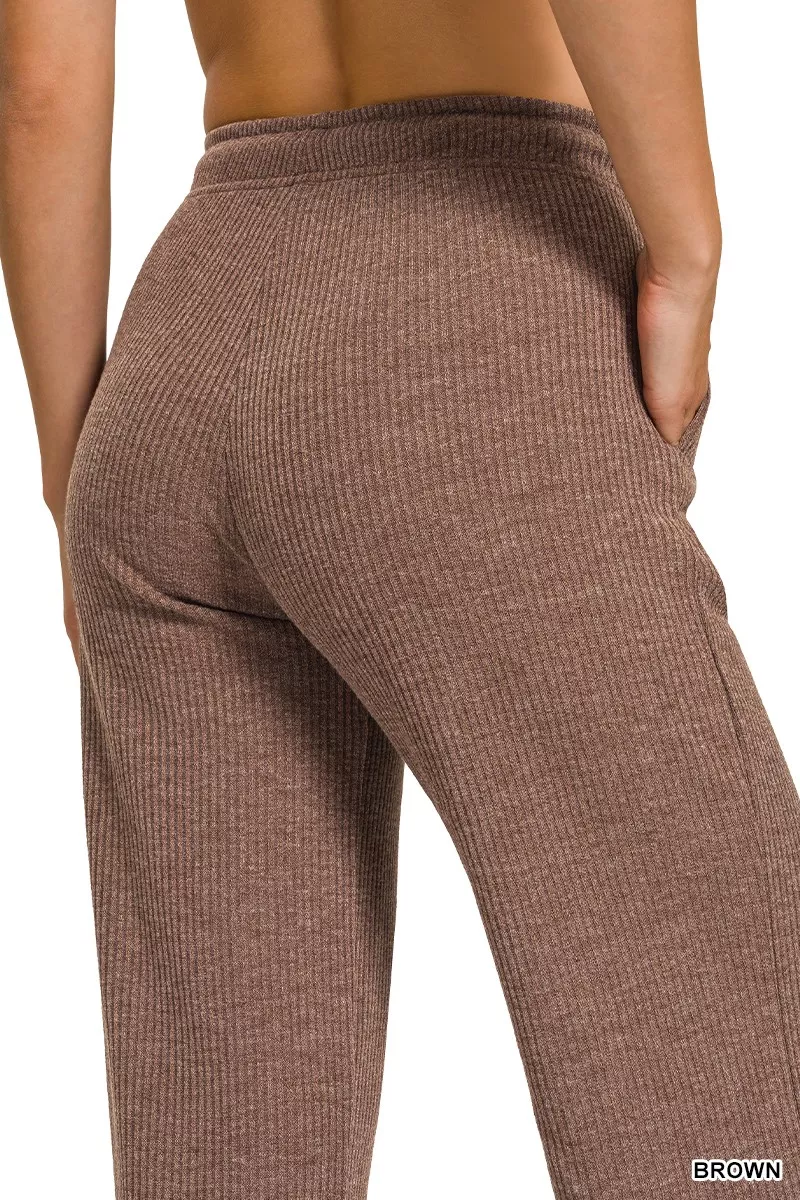 Zenana Ribbed Drawstring Lounge Pants - Image 4