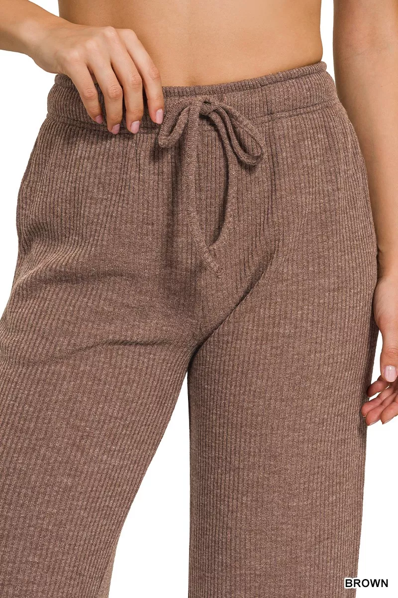 Zenana Ribbed Drawstring Lounge Pants - Image 5