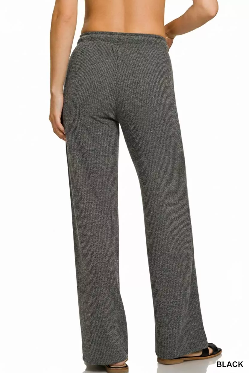 Zenana Ribbed Drawstring Lounge Pants - Image 3