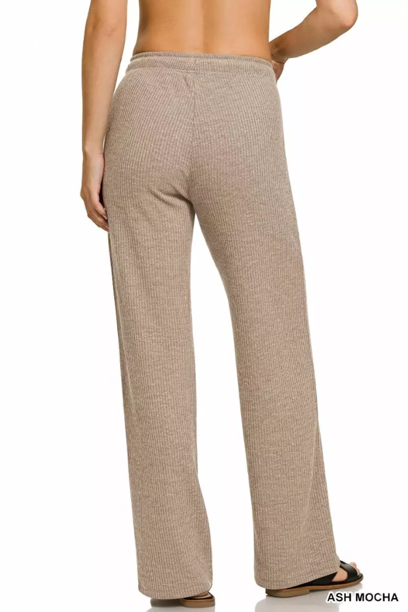 Zenana Ribbed Drawstring Lounge Pants - Image 3