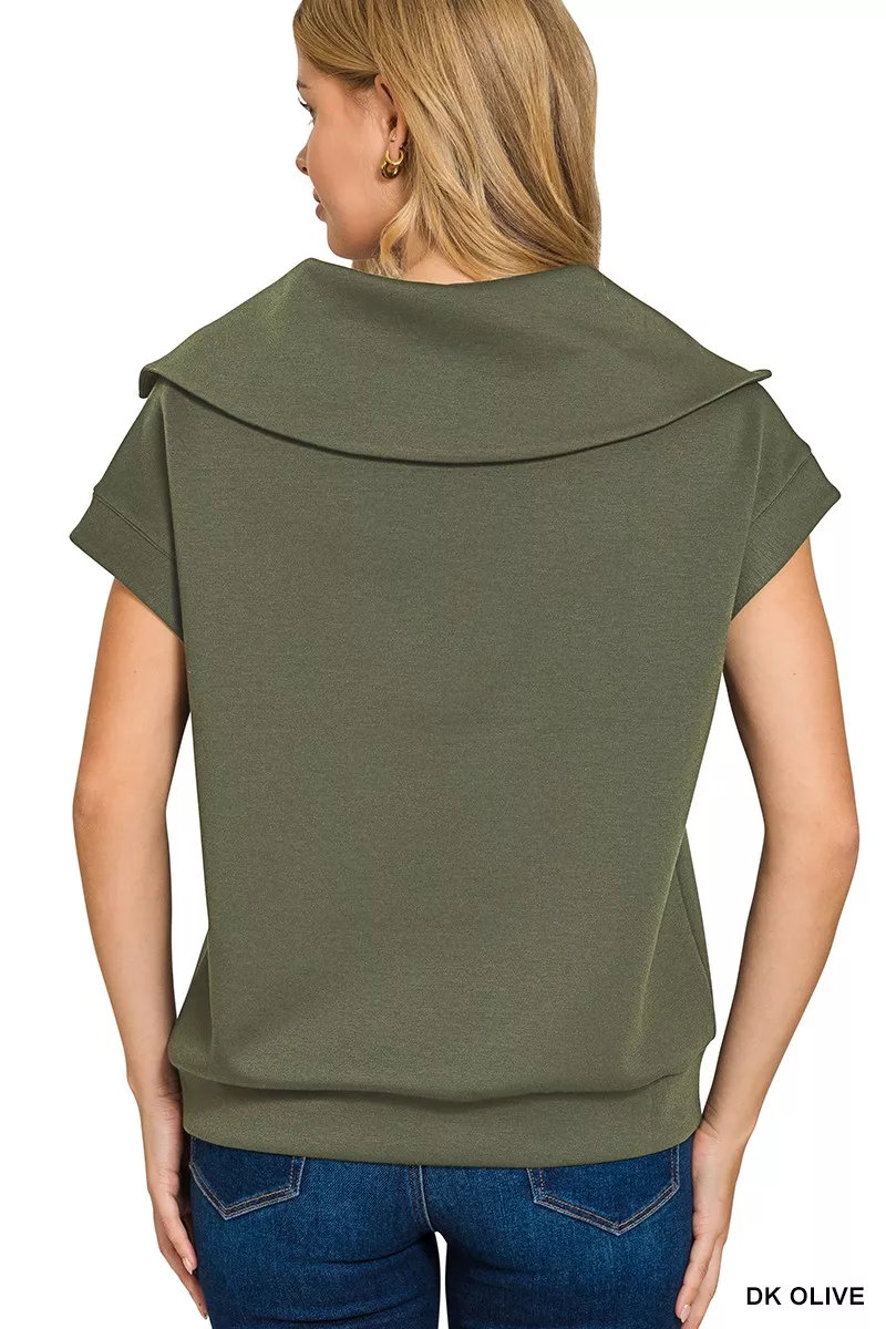 Zenana Scuba Half Zip Top - Image 3