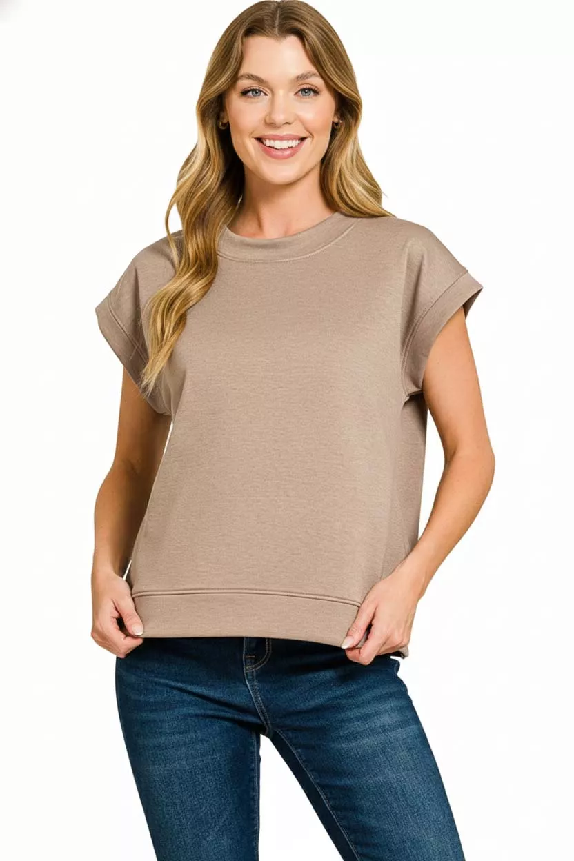 Zenana Scuba Short Sleeve Sweatshirts - Image 3