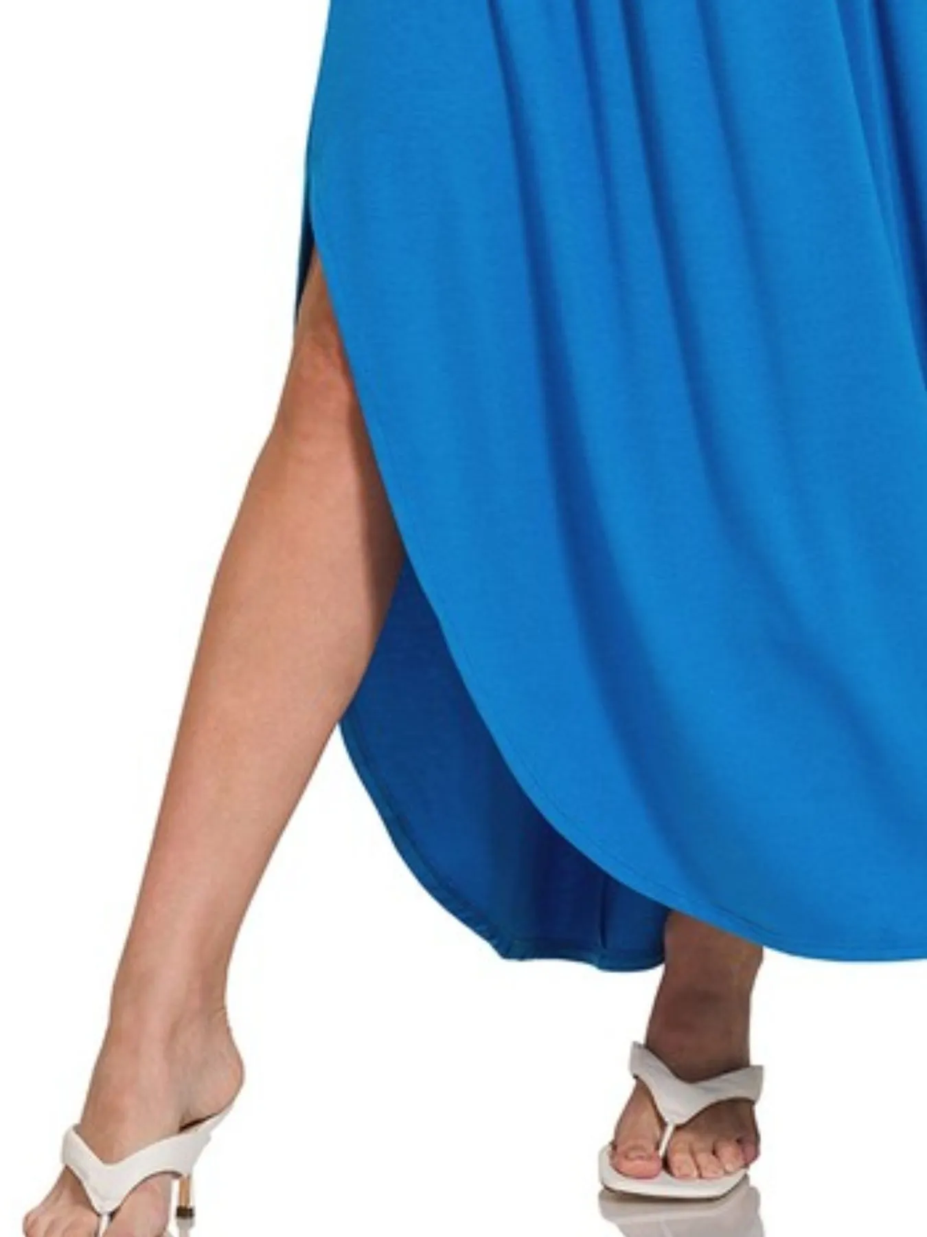 Zenana Smocked Waist Side Slit Maxi Skirt With Pockets - Image 3