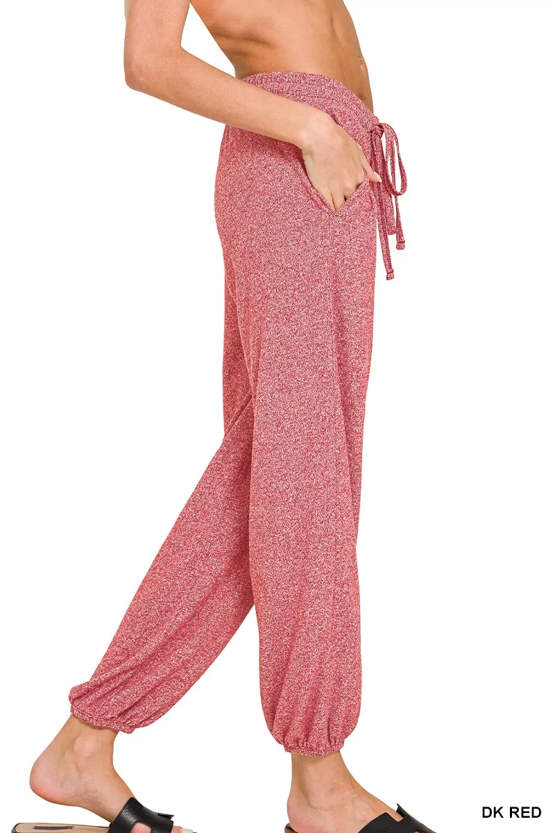 Zenana Soft Melange Hacci Jogger - Image 2