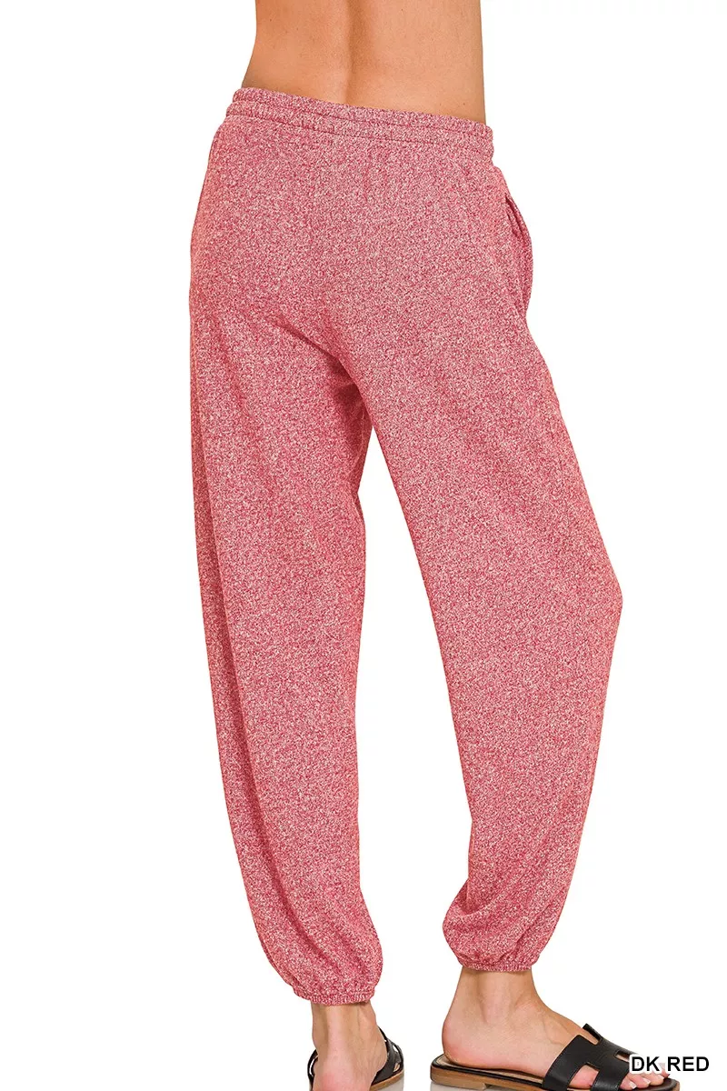 Zenana Soft Melange Hacci Jogger - Image 3