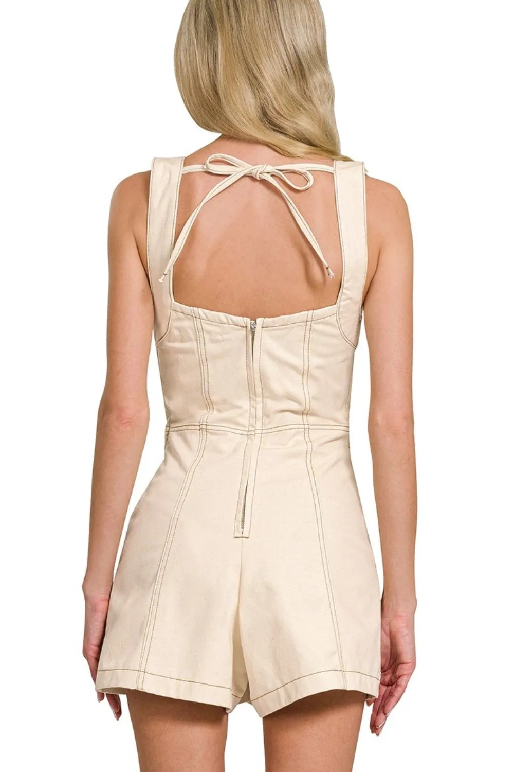 Zenana Tie Back Romper - Image 4