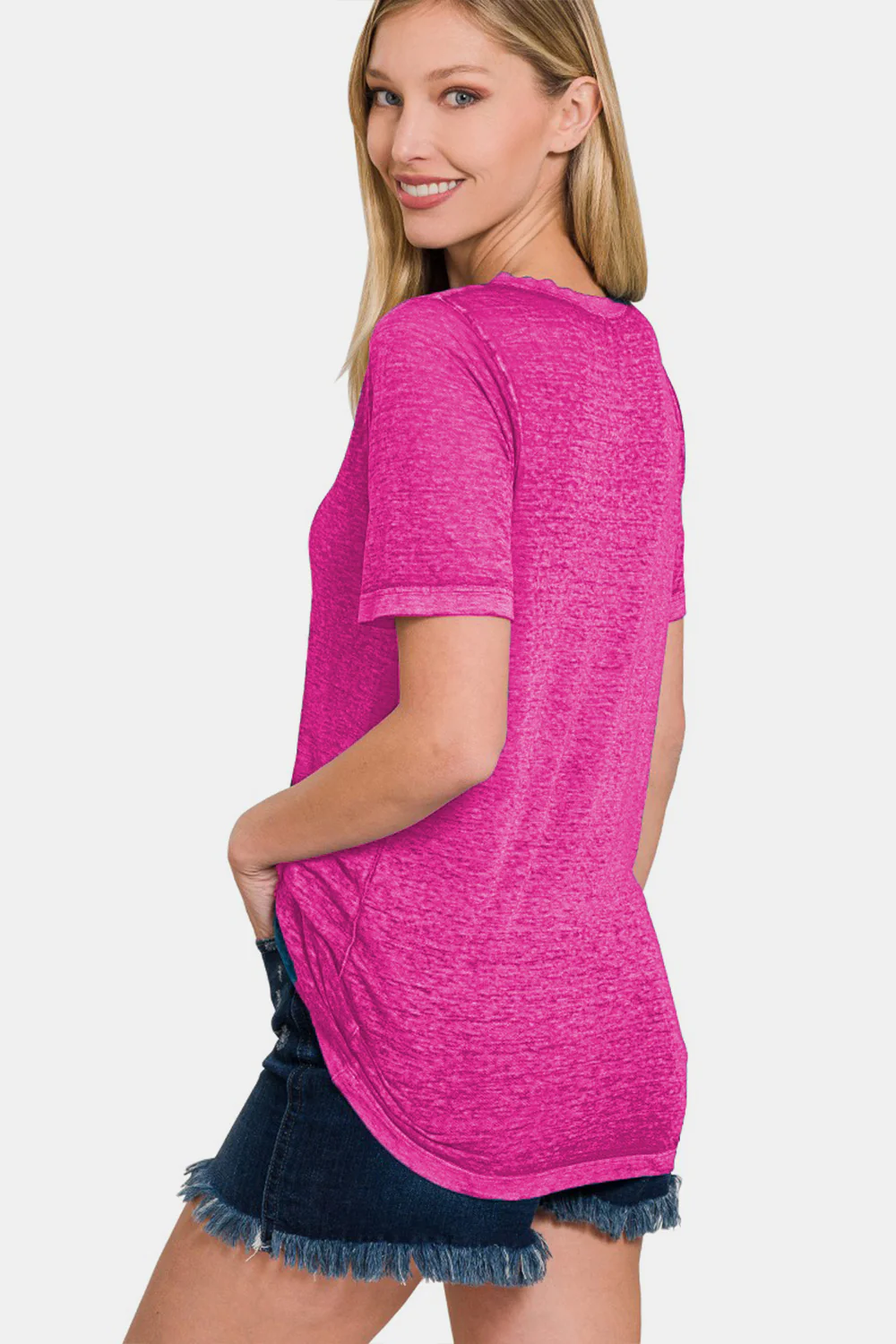 Zenana V-Neck Short Sleeve T-Shirt - Image 2
