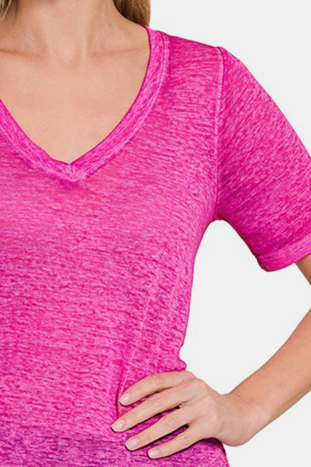 Zenana V-Neck Short Sleeve T-Shirt - Image 3