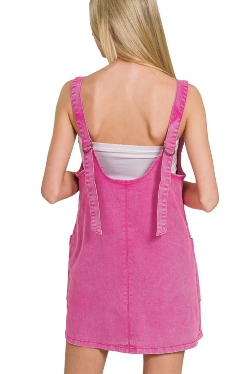 Zenana Washed Adjustable Strap Denim Overall Dress - Image 3