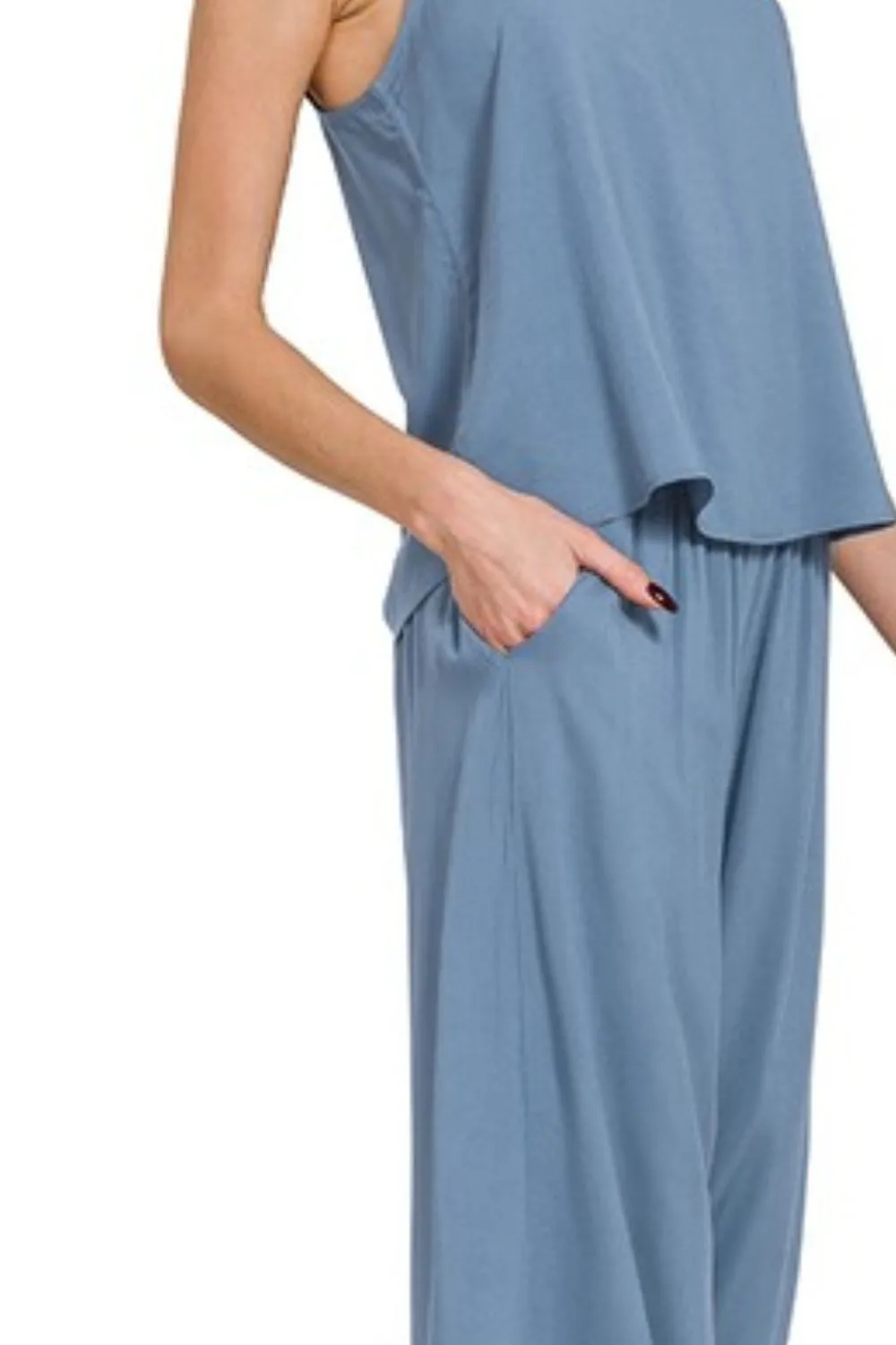 Zenana Woven Cami & Pants Set - Image 3