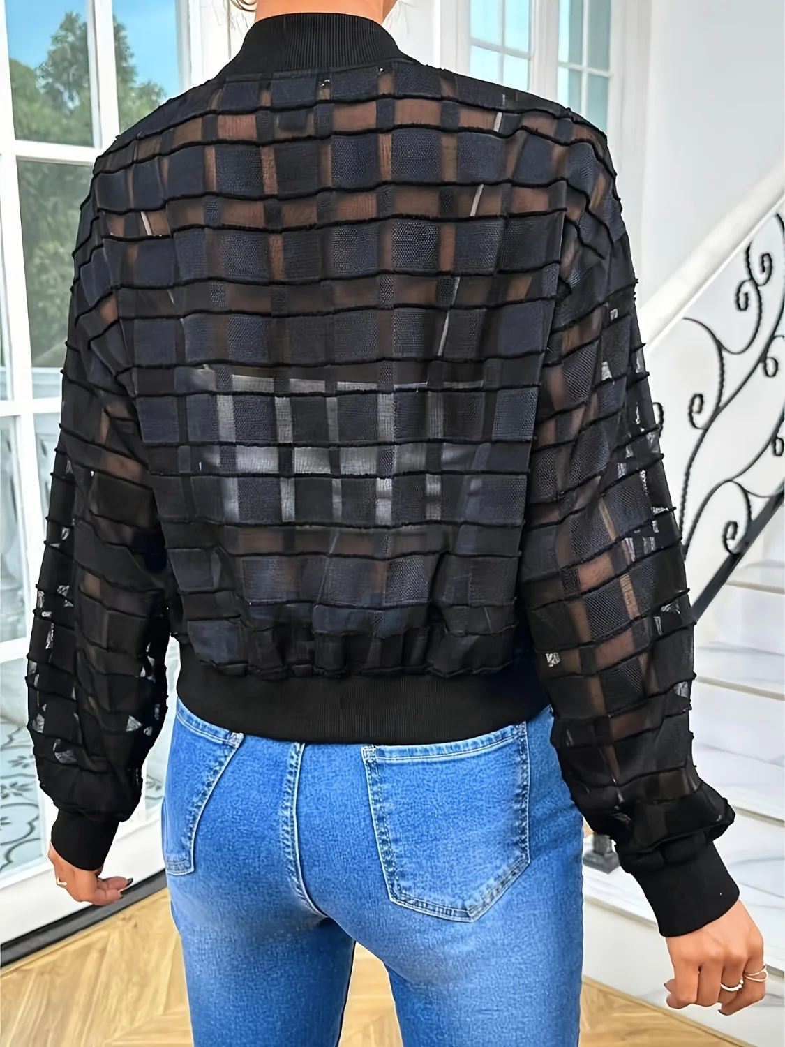 Zip Up Baseball Collar Outerwear - Image 4