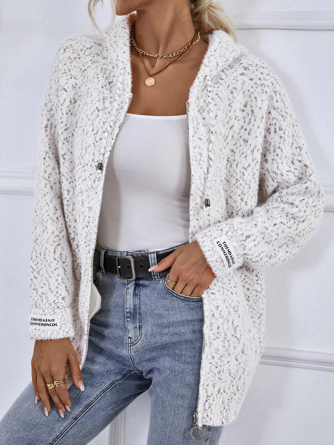 Zip-Up Hooded Sweater - Image 12