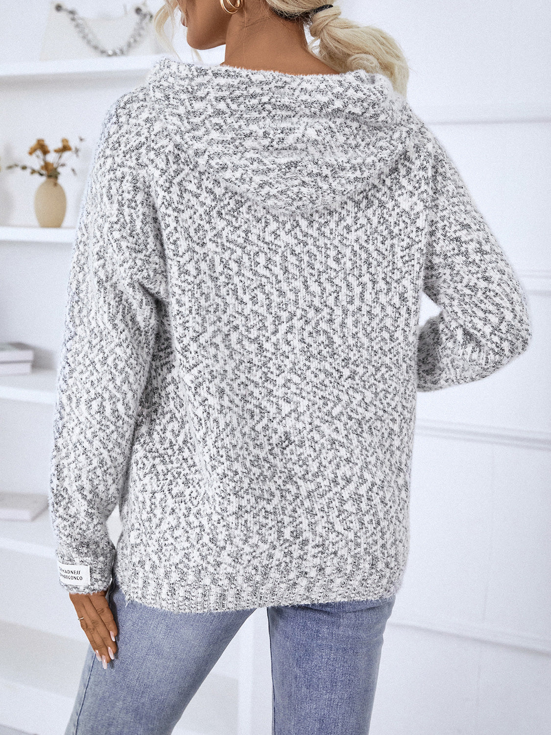 Zip-Up Hooded Sweater - Image 2