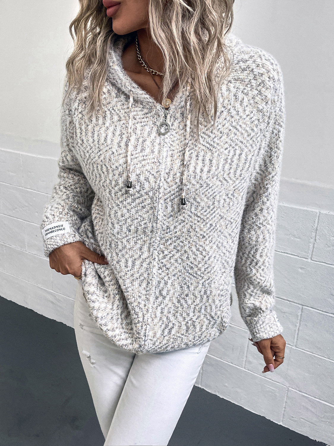 Zip-Up Hooded Sweater - Image 6