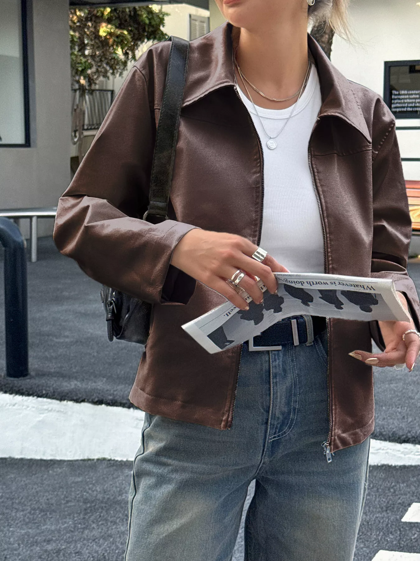 Zip Up Leather Jacket - Image 5