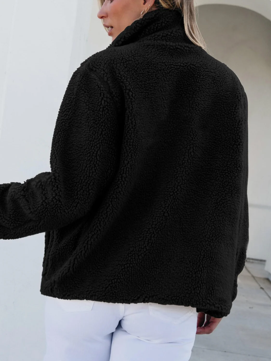 Zip Up Long Sleeve Plush Jacket - Image 13