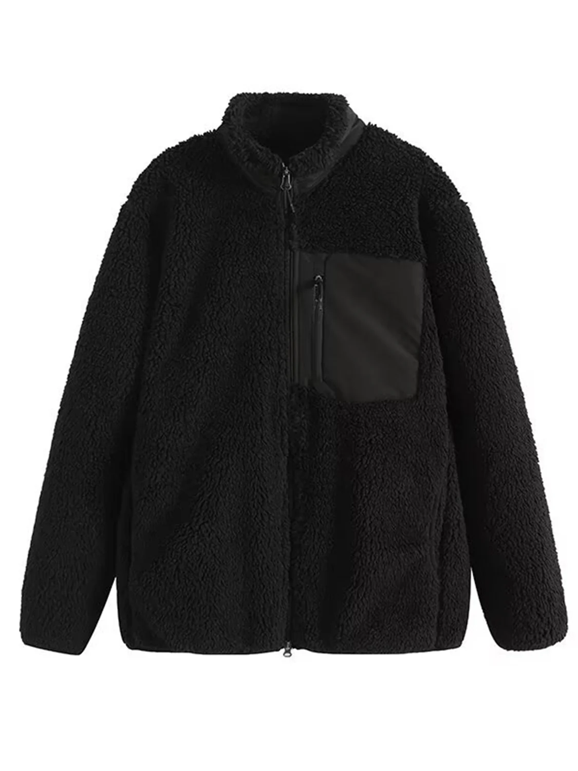 Zip Up Long Sleeve Plush Jacket - Image 16