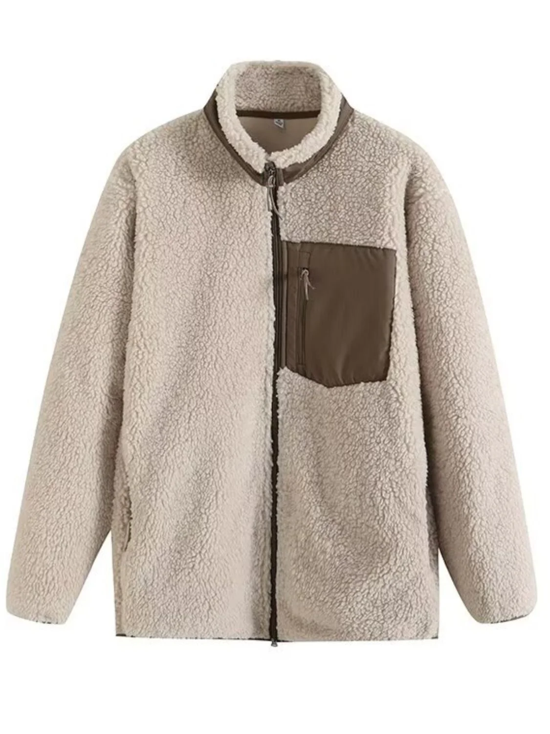 Zip Up Long Sleeve Plush Jacket - Image 17