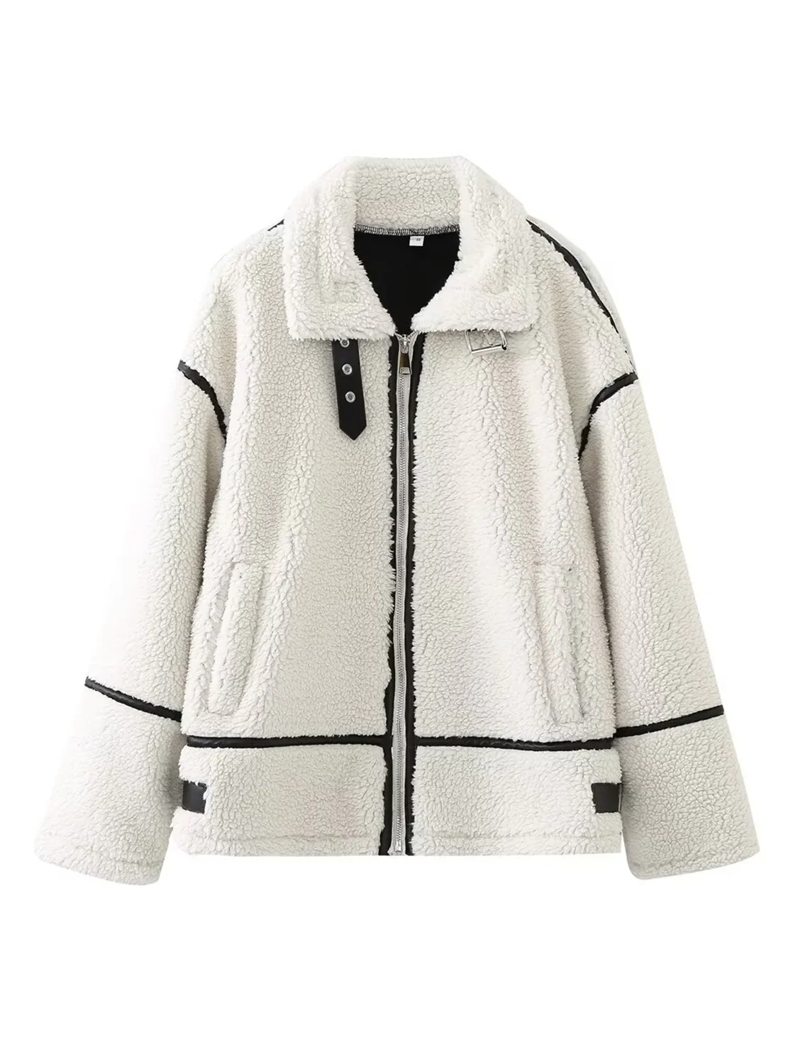Zip Up Long Sleeve Sherpa Jacket - Image 4