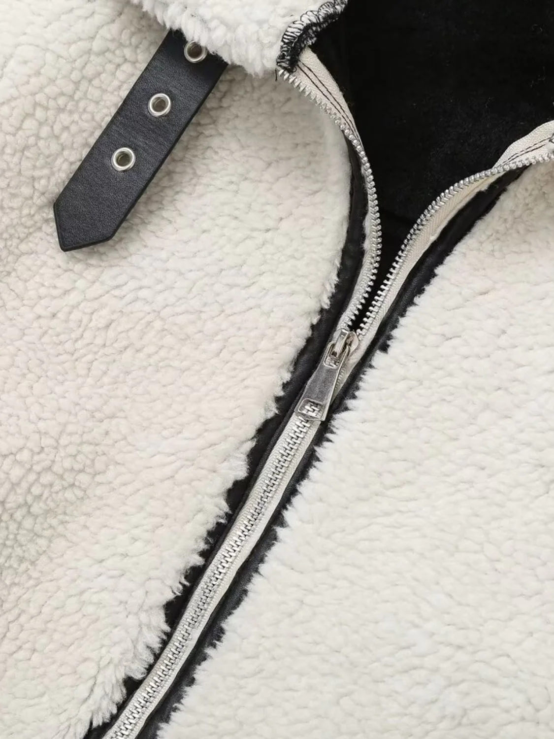 Zip Up Long Sleeve Sherpa Jacket - Image 6