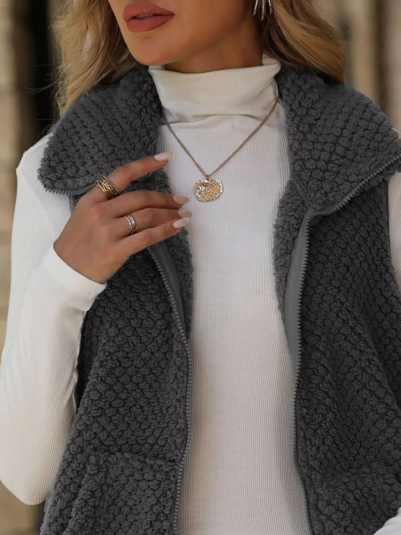 Zip-Up Vest Coat - Image 10