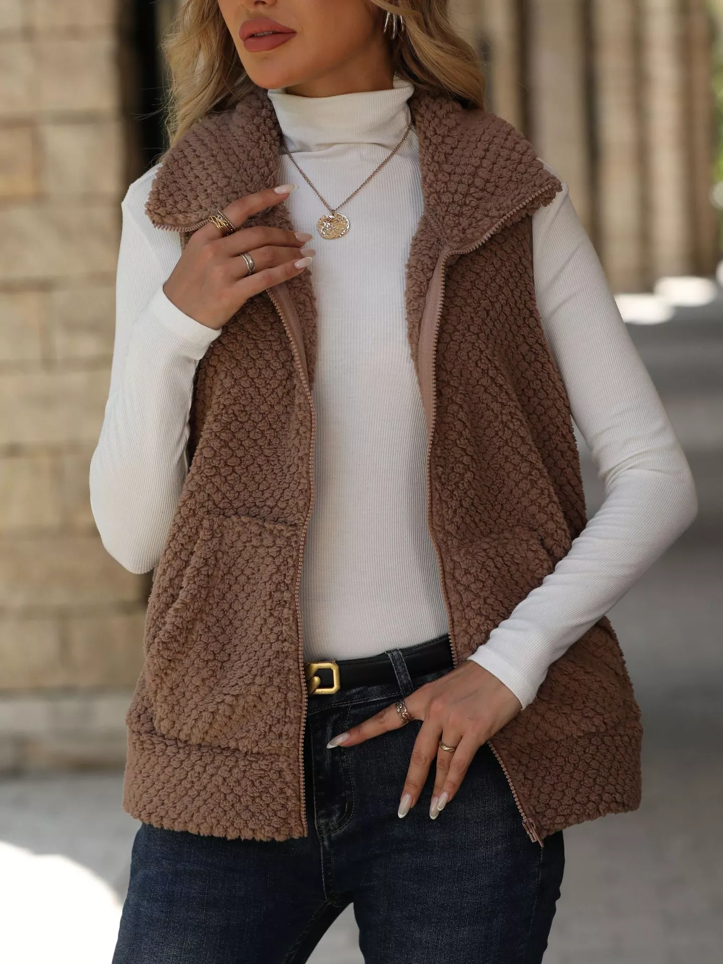 Zip-Up Vest Coat - Image 3