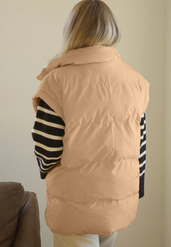 Zip Up Vest Coat with Pockets - Image 2