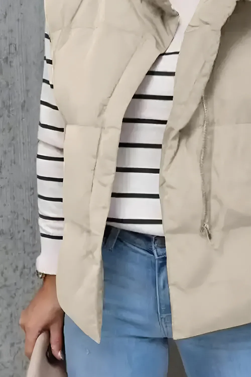 Zip Up Vest Coat with Pockets - Image 2