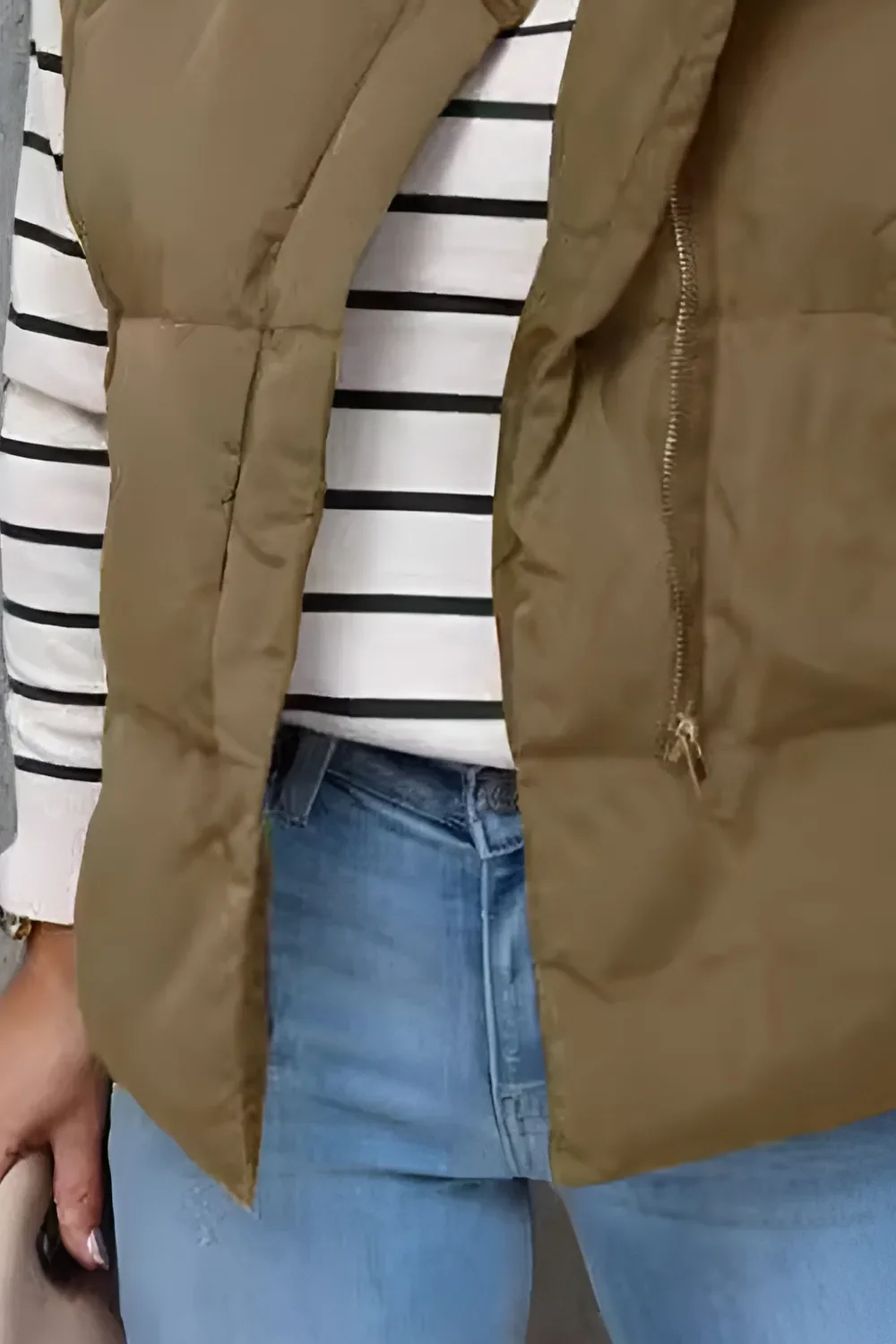 Zip Up Vest Coat with Pockets - Image 5