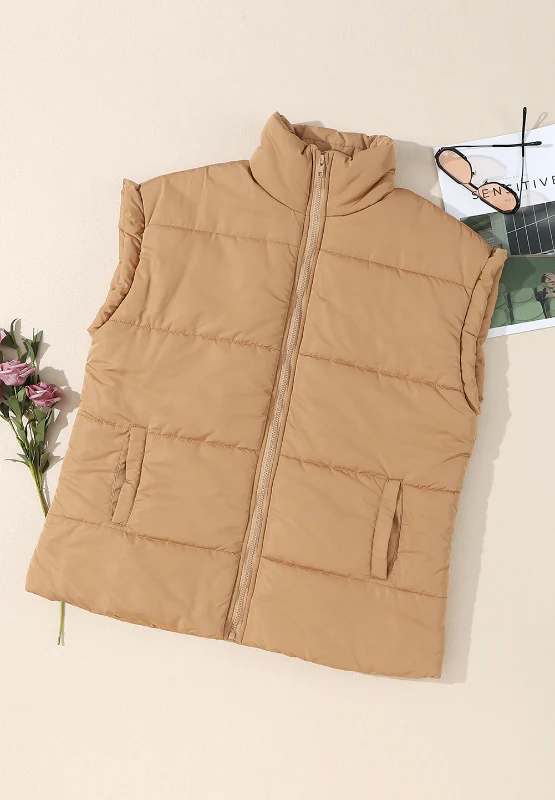 Zip Up Vest Coat with Pockets - Image 6