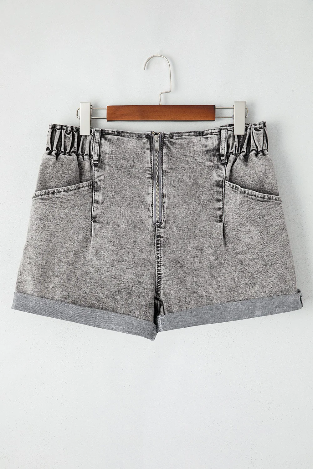 Zipped Cuffed Edge Denim Shorts - Image 5