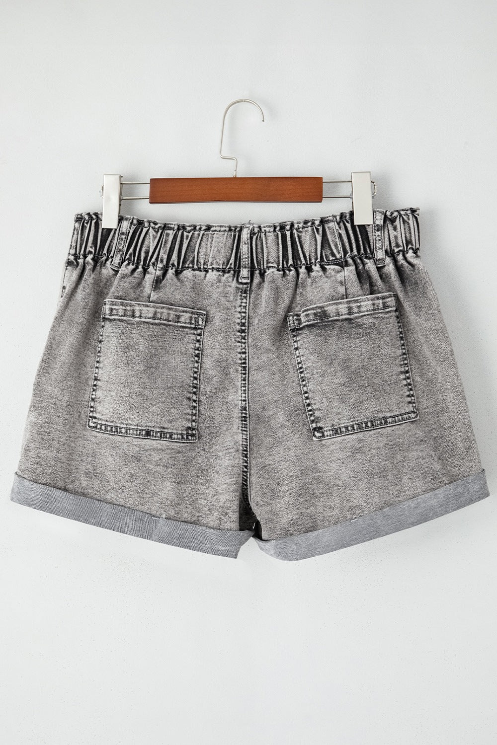 Zipped Cuffed Edge Denim Shorts - Image 6